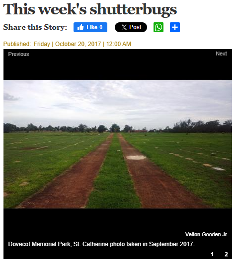 The Gleaner Shutterbugs screenshot featuring Dovecot Memorial Park