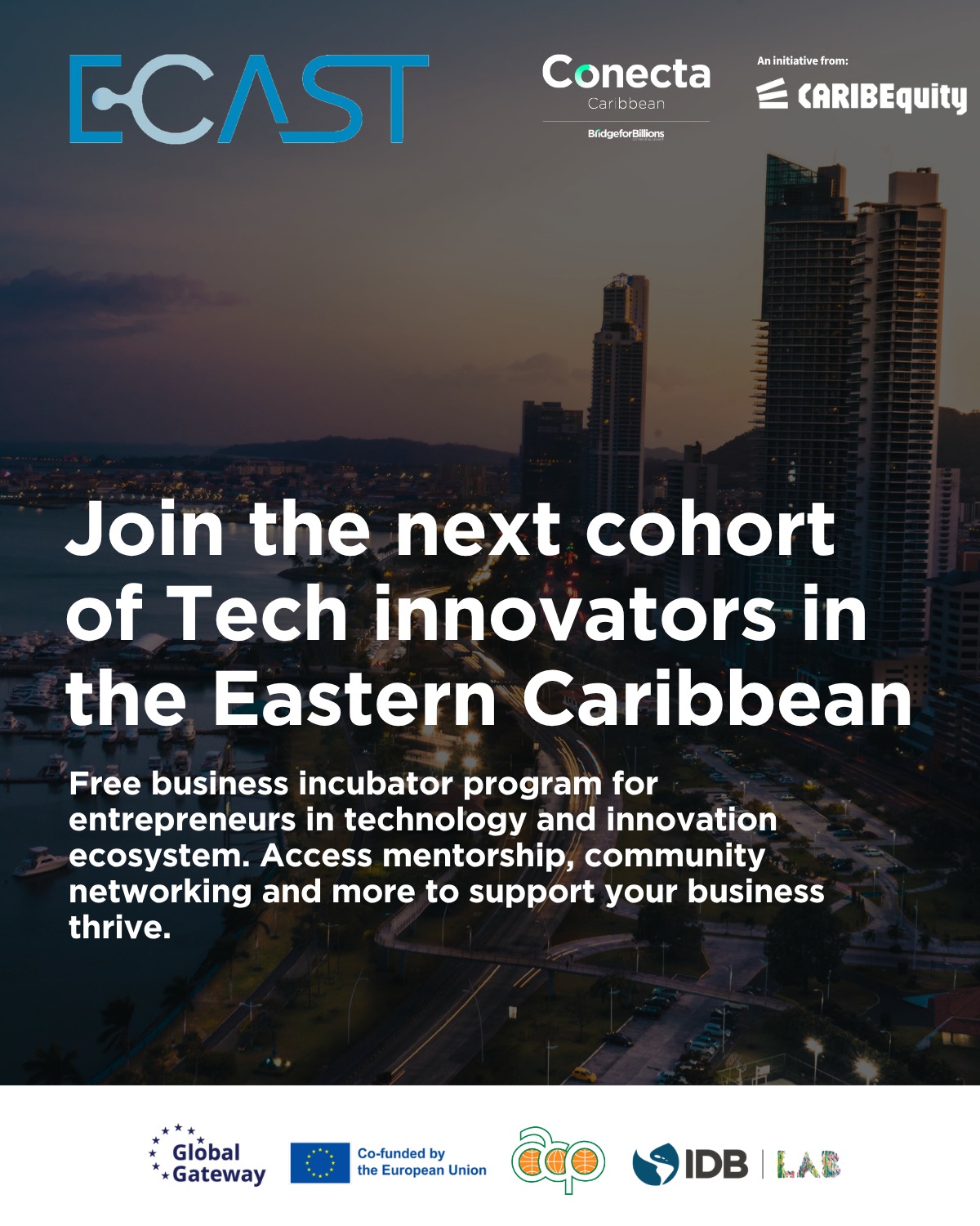 ECAST Pre-Accelerator and Conecta Caribbean programme artwork