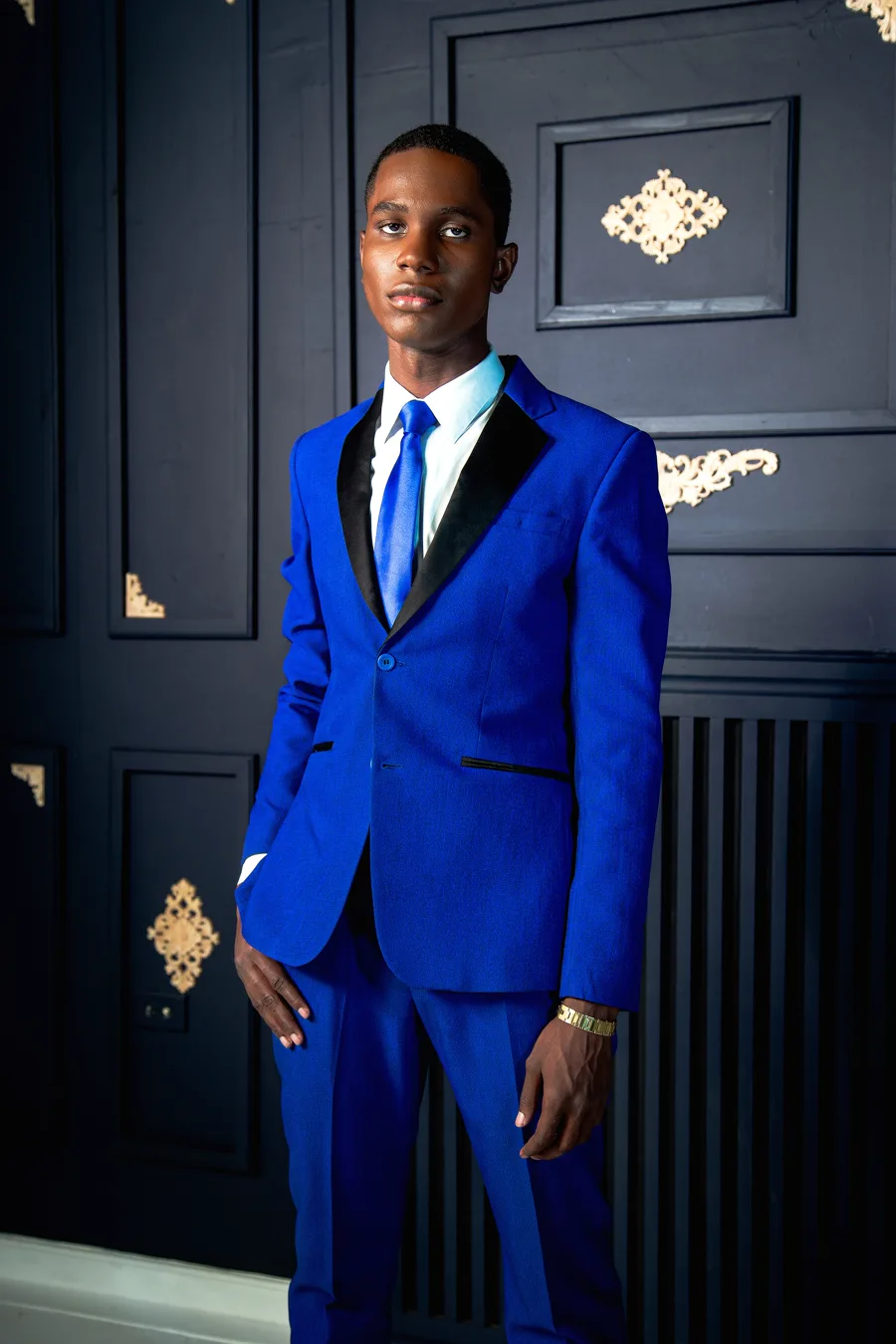 Velton Gooden Jr. in a blue suit portrait.